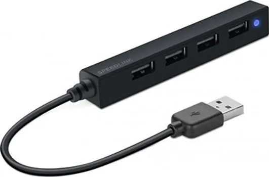 USB HUB, SPEEDLINK SLIM, 4-PORT, USB 2.0, PASSIVE, BLACK SL-140000-BK (1 / 1)