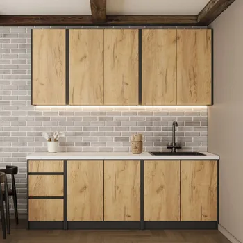 GRAND-CO-ME GRAFFITI KUHINJA 1.7 M COLOR GRAPHITE /OAK CRAFT GOLD (1 / 2)