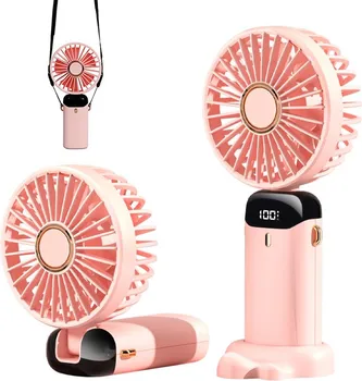 RUČNI PODESIVI PUNJIVI VENTILATOR SA 5 BRZINA S1 ROZI (1 / 6)