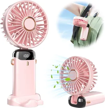 RUČNI PODESIVI PUNJIVI VENTILATOR SA 5 BRZINA S1 ROZI (5 / 6)