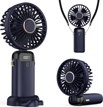RUČNI PODESIVI PUNJIVI VENTILATOR SA 5 BRZINA S1 PLAVI (1 / 7)