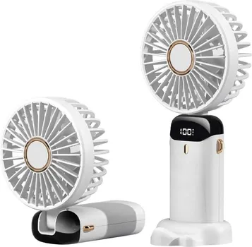 RUČNI PODESIVI PUNJIVI VENTILATOR SA 5 BRZINA S1 BIJELI (3 / 6)
