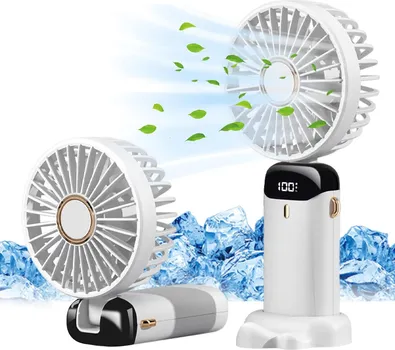 RUČNI PODESIVI PUNJIVI VENTILATOR SA 5 BRZINA S1 BIJELI (5 / 6)