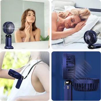 RUČNI PODESIVI PUNJIVI VENTILATOR SA 5 BRZINA S1 BIJELI (6 / 6)