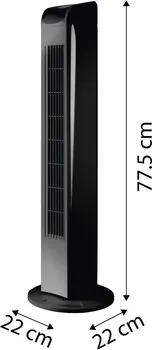 NEO VENTILATOR TORANJ PODNI 50W SA DALJ. UPRAVLJ. 22X22X77.5CM CRNI NEO (9 / 9)