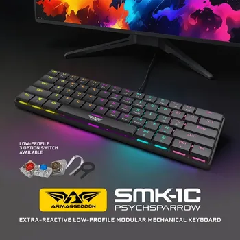 ARMAGGEDDON SMK 1C GAMING MEHANIČKA, BLACK LINEAR PREKIDAČI, LED OSVJETLJENJE (11 EFEKATA BOJA), KONTROLA JAČINE OSVJETLJENJA, ŽIČANA (8 / 8)