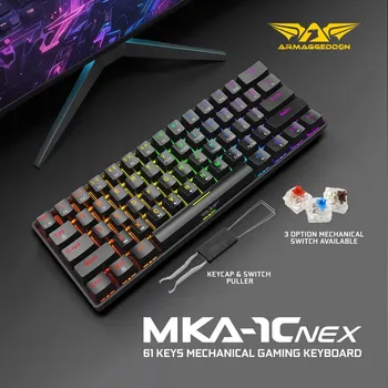 ARMAGGEDDON MKA 1C NEX GAMING MEHANIČKA, BLACK CLICKY MEHANIČKI PREKIDAČI, POZADINSKO LED OSVJETLJENJE (12 EFEKATA BOJA), KONTROLA JAČINE O (7 / 7)