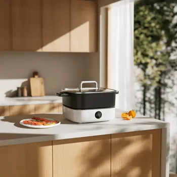XIAOMI MULTIFUNCTIONAL HOT POT COOKER 6L MULTIFUNKCIONALNI COOKER │ 6L KAPACITET │ 2000W BRZO ZAGRIJAVANJE │ 6 NIVOA TOPLOTE │ TIMER + MEMORIJA │ PREMAZ PROTIV LIJEPLJENJA │ ODVOJIVI LONAC │ ZAŠTITA OD SUVOG KUVANJA (7 / 9)
