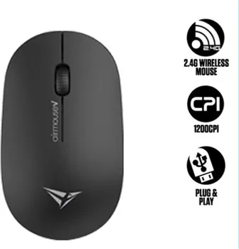 ALCATROZ AIRMOUSE V BLACK (BLISTER) AIRMOUSE V, WIRELESS OPTICKI MIS, REZOLUCIJA: 1200 CPI, NANO RECEIVER, WIRELESS UDALJENOST DO 10M, 1 X AA BATERIJA, BOJA (5 / 5)