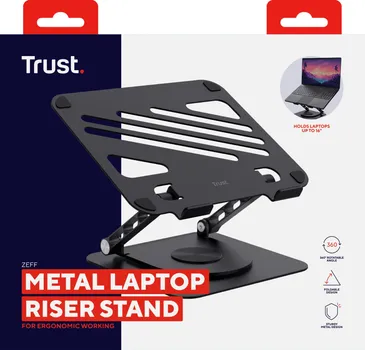 TRUST ZEFF POSTOLJE ZA LAPTOP RAČUNAR │ STALAK ZA LAPTOP DO 16 │ PODESIV PO VISINI I UGLU │ 360° ROTACIJA │ PROTIVKLIZNE GUMENE PODLOGE │ STABILNA METALNA KONSTRUKCIJA │ POBOLJŠANA ERGONOMIJA (5 / 10)