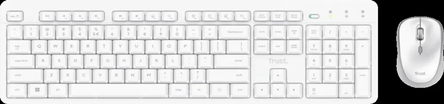 TRUST ODY II SILENT WIRELESS KEYBOARD & MOUSE SET OPTICAL WHITE US (4 / 9)