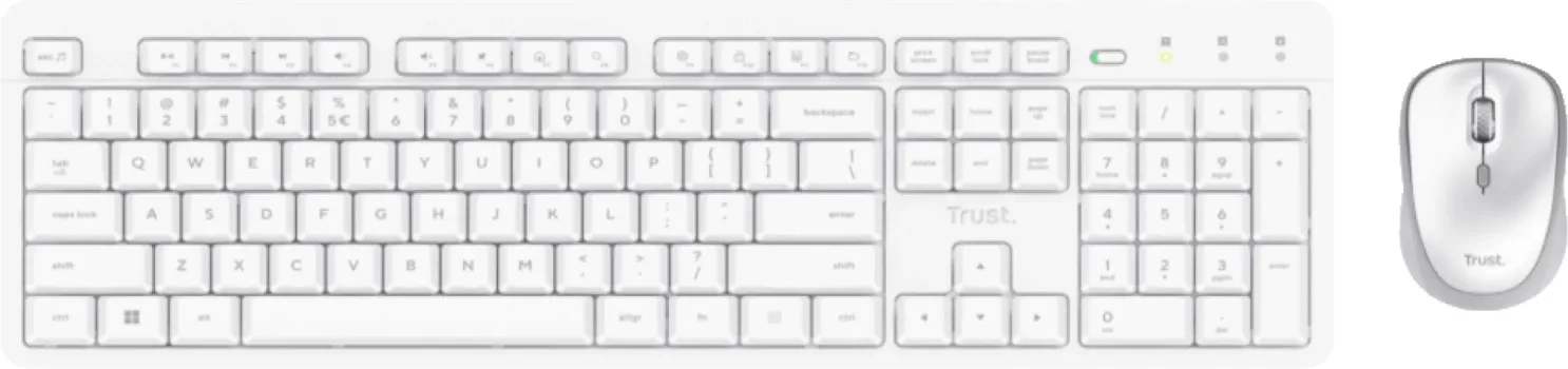 TRUST ODY II SILENT WIRELESS KEYBOARD & MOUSE SET OPTICAL WHITE US (5 / 9)
