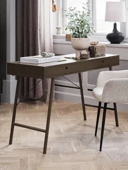 JYSK RADNI STOL LINDVED 48X120 2 LADICE BOJA TAMNI HRAST (2 / 5)