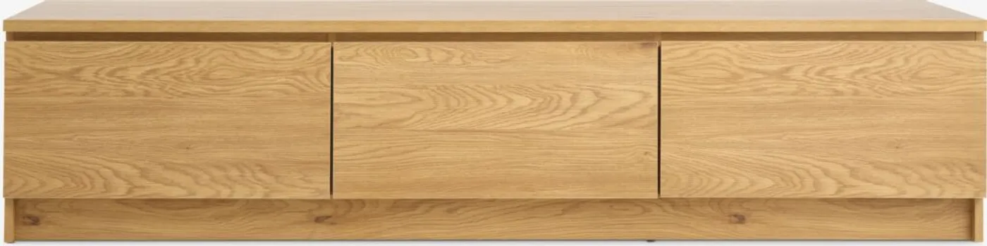 JYSK TV BENCH LIMFJORDEN 2 DRAWERS 1 DOOR OAK (3 / 4)