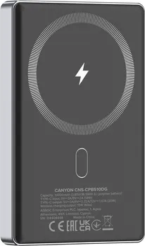 CANYON POWER BANK ONPOWER 510 SLIM MAGNETIC 10000 MAH PD20W DARK GREY (6 / 7)