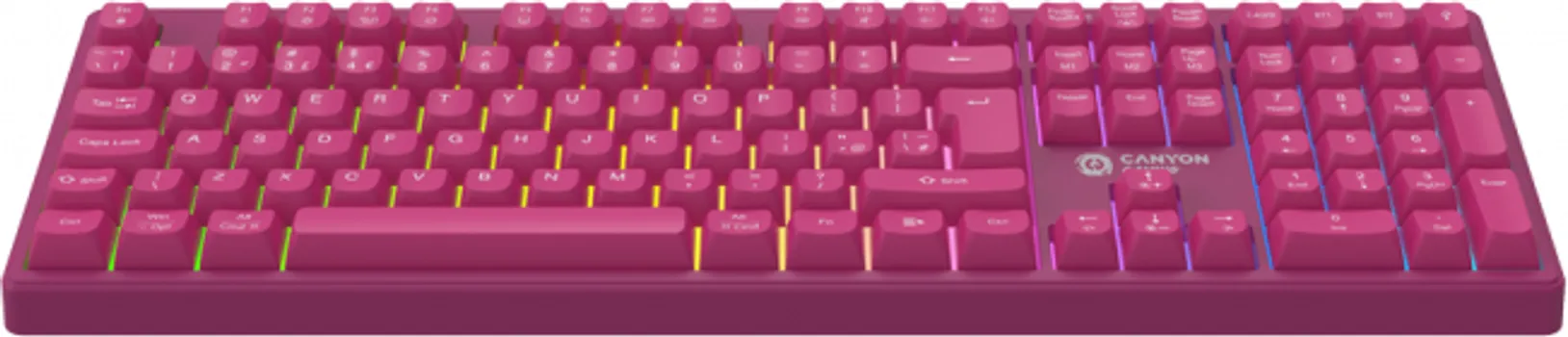 CANYON 105KEYS GAMING KEYBOARD,WITH 2.4G+ BLUETOOTH MODE, BATTERY 2000MAH, RGB BACKLIGHT 3 TYPES AND 7 COLORS, SIZE:407*119*19MM, PVC CABLE 1.8M , BLACK,WEIGHT:556+/-10G (2 / 6)