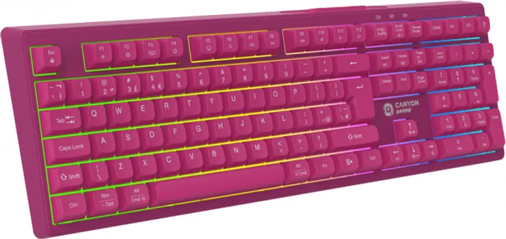 CANYON 105KEYS GAMING KEYBOARD,WITH 2.4G+ BLUETOOTH MODE, BATTERY 2000MAH, RGB BACKLIGHT 3 TYPES AND 7 COLORS, SIZE:407*119*19MM, PVC CABLE 1.8M , BLACK,WEIGHT:556+/-10G (3 / 6)