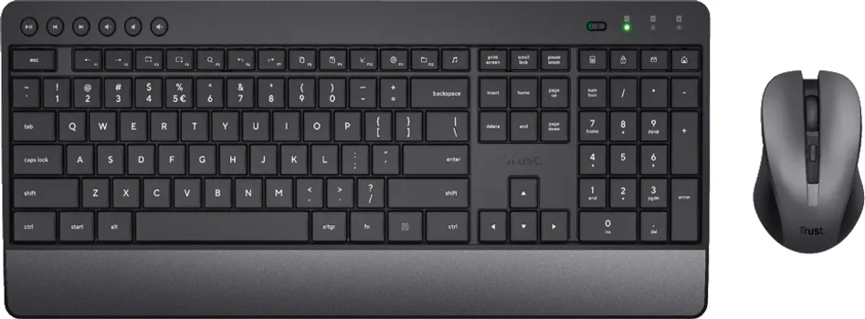 TRUST TREZO COMFORT TREZO COMFORT WIRELESS KEYBOARD & MOUSE SET, US LAYOUT... (1 / 3)