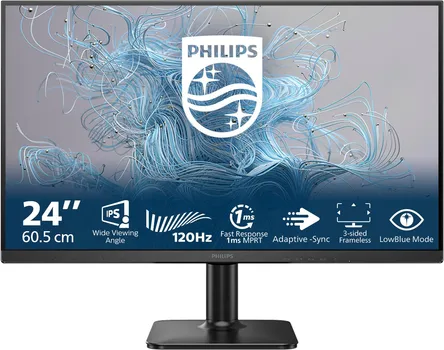 PHILIPS 24E2N1110/00 MONITOR │ DIJAGONALA EKRANA: 60,5 CM (23.8 ) │ REZOLUCIJA: 1920 X 1080 PIKSELA FULL HD │ IPS EKRAN │ VREME ODZIVA: 1 MS (MPRT) │ MAKSIMALNA FREKVENCIJA OSVEŽAVANJA: 120 HZ │ HDMI / VGA (1 / 12)