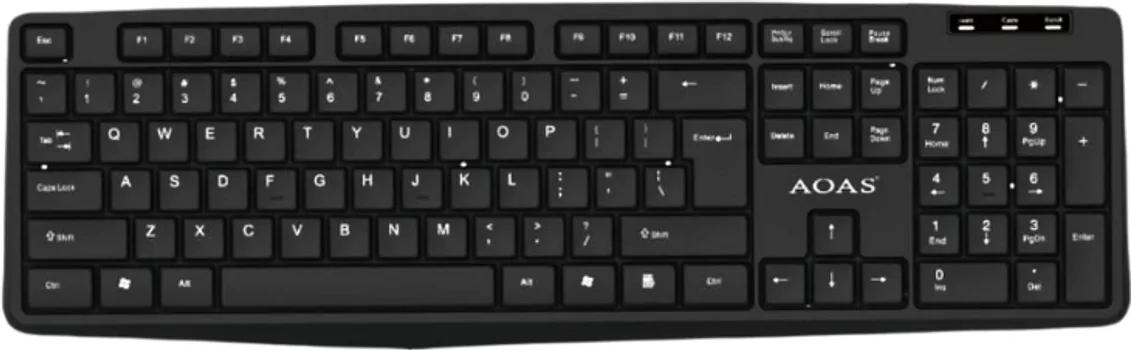 AOAS A-1015 ŽIČANA TASTATURA NA USB POVEZIVANJEM, OBICNI TASTERI, SLOVNI RASPORED (US) (1 / 1)