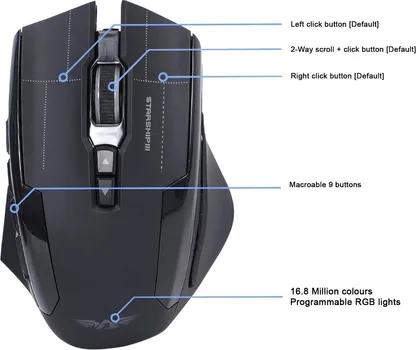 POWERLOGIC ARMAGGEDDON STARSHIP-III SOVIETS GAMING MODEL SA RGB, BROJ TASTERA: 9, REZOLUCIJA: 500-4000DPI, AVAGO 9800 SENZOR, 6 NIVOA TEŽINE, ŽIČANI - DUŽINA KA (4 / 8)
