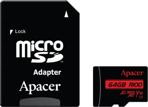 APACER MICROSDHC/SDXC 64GBUHS-I U1 V10 A1 R100MB/SADAPTER (1 / 1)