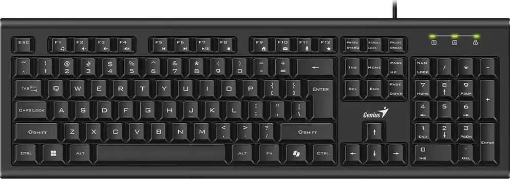 GENIUS KB-113 ŽIČANA TASTATURA │ JEZIK EN(US) │ AI COPILOT TASTER │ 12 MULTIMEDIJALNIH FN TASTERA │ NISKOPROFILNE TIPKE │ USB PLUG AND PLAY (1 / 4)