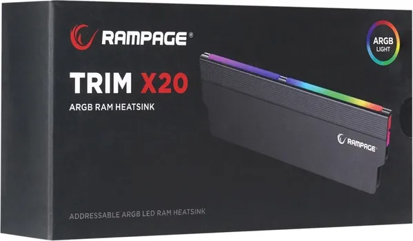 RAMPAGE TRIM X20 ALUMINIUM ARGB 38852 HLADNJAK ZA RAM MEMORIJU, KOMPATIBILAN S UDIMM-OM (1 / 5)