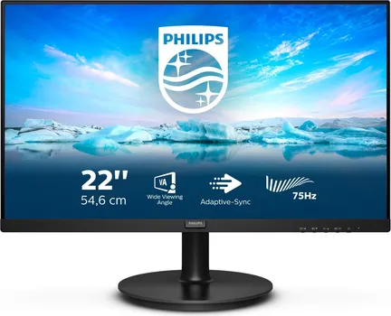 PHILIPS V LINE 222V8LA/00 MONITOR │ 21.5 DIJAGONALA │ VA PANEL │ FULL HD 1920 X 1080PX │ FLICKER-FREE TEHNOLOGIJA │ LOWBLUE REŽIM │ UGRAĐENI STEREO ZVUČNICI │ HDMI I DISPLAYPORT (1 / 6)