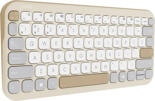 ASUS MARSHMALLOW KW100 BEŽIČNA TASTATURA │ TIHI PRITISCI TIPKI │ BEŽIČNO POVEZIVANJE SA VIŠE UREĐAJA (BLE 5.0) │ KOMPATIBILNA SA VIŠE SISTEMA (11 / 12)