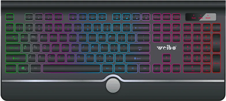 WEIBO WB-580 GAMING TASTATURA │ MEMBRANSKA TASTATURA │ ŽIČNA POVEZIVOST │ USB TIP POVEZIVANJA │ EN (US) SLOVNI RASPORED │ RGB OSVETLJENJE (1 / 1)