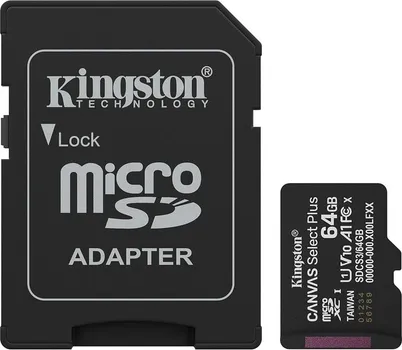 KINGSTON MICROSD 64GB CLASS 10CANVAS SELECT PLUS100MBS READ,CLASS 10 UHS-I (3 / 5)