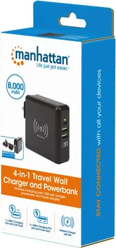 MANHATTAN 3-in-1 Travel Wall Charger and Powerbank (1 / 1)