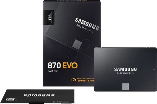 SAMSUNG 870 EVO SSD 1TB, SATA III 2.5 , V-NAND - UP TO 560MB / S READ AND 530MB / S WRITE (3 / 5)