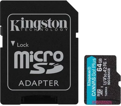 KINGSTON MEMORIJSKA KARTICA U1 V10 SDXC 64GB CANVAS SELECT PLUS G3 150R SDCS3/64GB + ADAPTER (1 / 5)