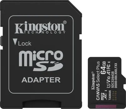 KINGSTON MEMORIJSKA KARTICA U1 V10 SDXC 64GB CANVAS SELECT PLUS G3 150R SDCS3/64GB + ADAPTER (2 / 5)