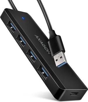 AXAGON HUE-C1A USB-A 5GBPS USB HUB │ PUTNI USB-A HUB SA 4 PORTA │ USB-C KONEKTOR ZA EKSTERNO NAPAJANJE │ DUŽINA KABLA 19 CM (1 / 7)