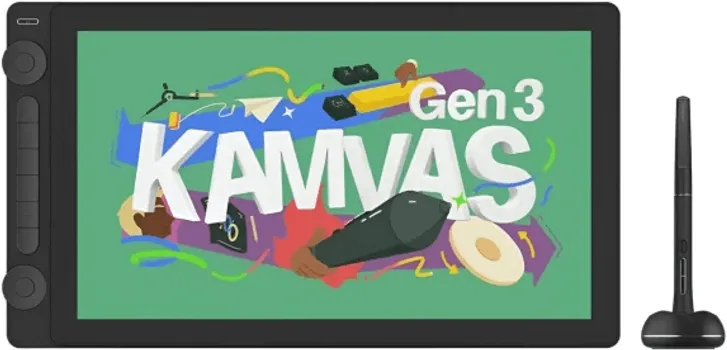 HUION KAMVAS 16 (GEN 3) GRAFIČKI TABLET│ 2.5K QHD REZOLUCIJA │ 15.8 EKRAN │ PRECIZNA REPRODUKCIJA BOJA │ PENTECH 4.0 TEHNOLOGIJA │ 16,384 NIVOA PRITISKA │ ANTI-REFLEKSNA OBRADA │ DVOSTRUKI KONTROLNI TOČKOVI (1 / 4)
