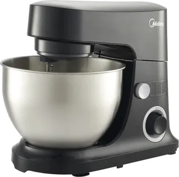 MIDEA MULTIMASTER 600 (MJ-KM6001W) KUHINJSKI ROBOT │ SNAGA MOTORA: 600 W │ KAPACITET POSUDE: 4 L │ BRZINE: 6 │ ELEKTRONSKA KONTROLA BRZINE │ STANDARDNI NASTAVCI: KUKA ZA TESTO, BEATER, METLICA │ DIMENZIJE: 350 X 180 X 303 MM │ TEŽINA: 3.8 KG │ BOJA: CRNA (2 / 5)
