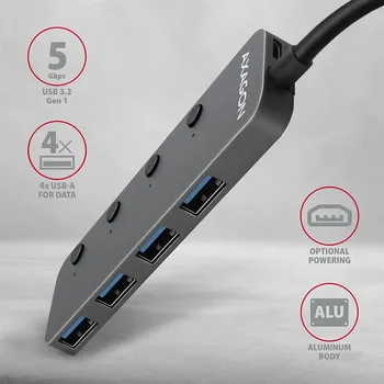 HUE-MSA SUPERSPEED USB-A SWITCH HUB W. CHARGING FUNCTION (3 / 5)