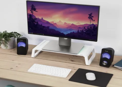 TRUST MONTA STAND ZA MONITOR,KALJENO STAKLO, 50X20 CM,BIJELI (3 / 4)