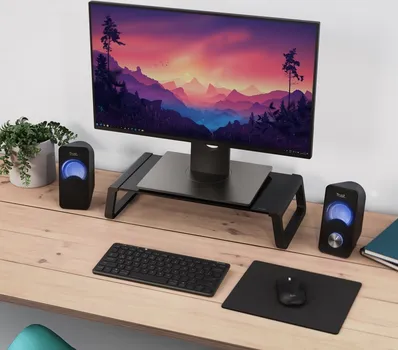 TRUST MONTA STAND ZA MONITOR,KALJENO STAKLO, CRNI (5 / 5)