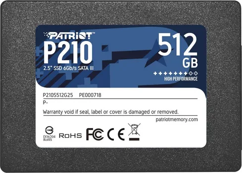 PATRIOT SSD 512GB 2.5 P210 UP TO R/W : 520/430 MB/S (1 / 2)